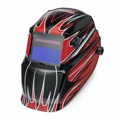Cheapest ✨ Lincoln Electric Auto-Darkening Welding Helmet with Variable Shade Lens No. 7-13 (1.73 x 3.82 in. Viewing Area), Red Fierce Design 😍